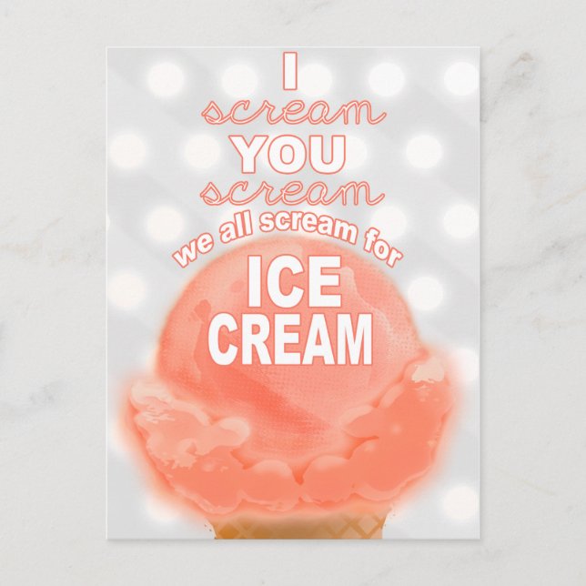 Ice Cream Party Invitation or Promotion - Postcard (Front)