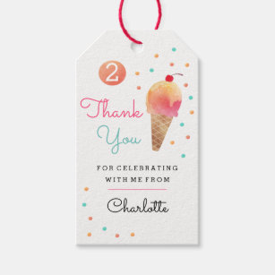 Ice Cream Party Kids Birthday Party Tags