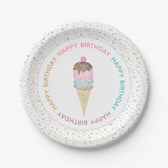 Ice Cream Party Plates (Front)