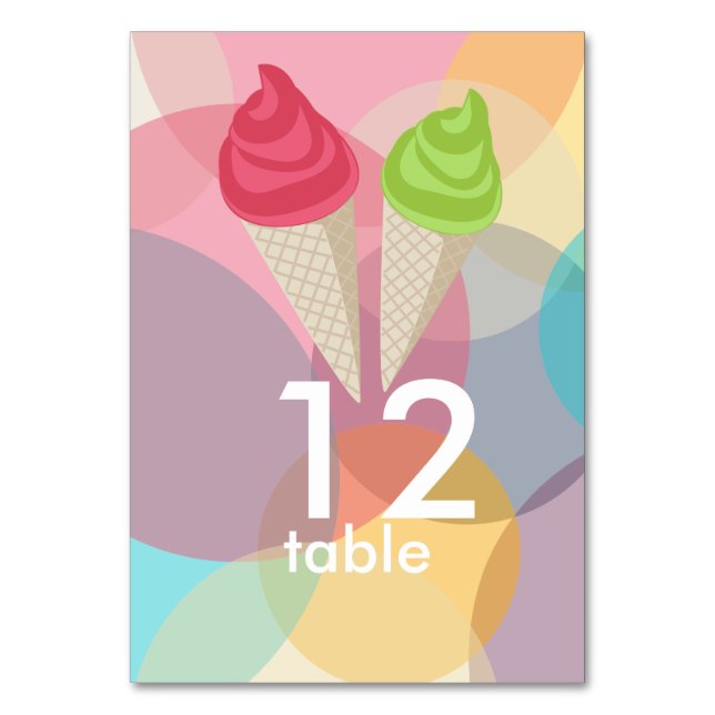 Ice cream party table number (Front)