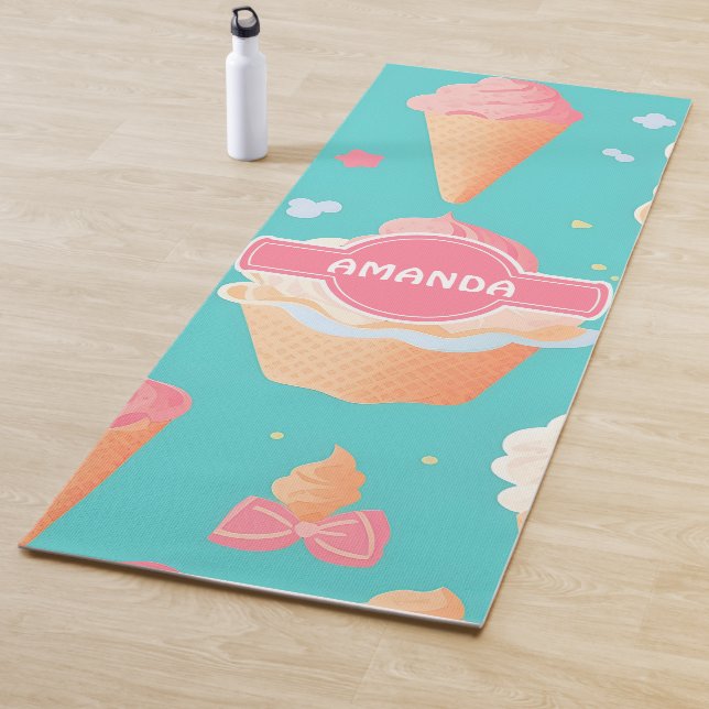 Ice cream Pastel Colourful Personalized Pattern Yoga Mat (In Situ)