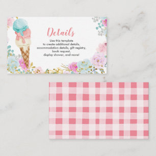 Ice cream pastel Details Baby Shower Insert Card