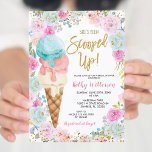 Ice Cream Pastel Flowers Bridal Shower Invitation<br><div class="desc">Pastel Ice Cream Bridal Shower Invitation, 
Pastel Flowers Bridal Shower,  She's been Scooped Up Invite,  Ice Cream party Invite, 
Wording can be changed into any occasion.</div>