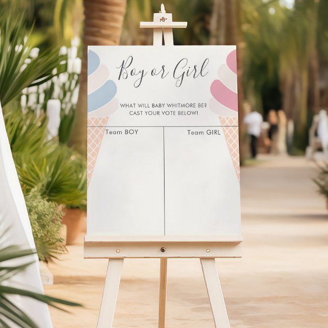 Ice Cream Pastel Gender Reveal Prediction Poster (Creator Uploaded)