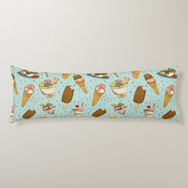 Ice Cream Pattern Body Pillow (Front)