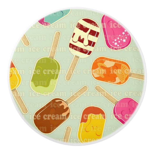Ice Cream Pattern Ceramic Knob (Front)