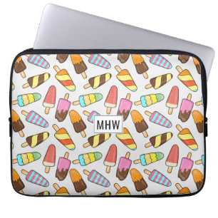 Ice Cream Pattern custom monogram laptop sleeves