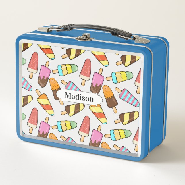 Ice Cream Pattern custom name lunch boxes (Front)