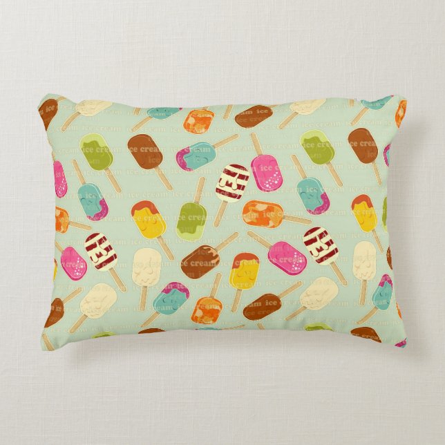 Ice Cream Pattern Decorative Pillow (Front)