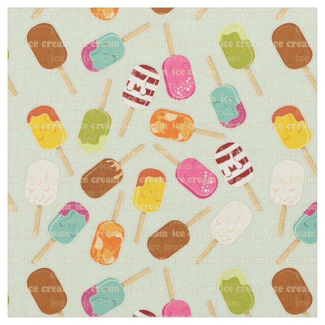 Ice Cream Pattern Fabric (Close Up)