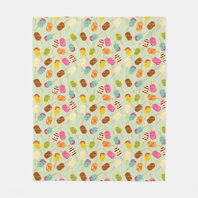 Ice Cream Pattern Fleece Blanket (Front)