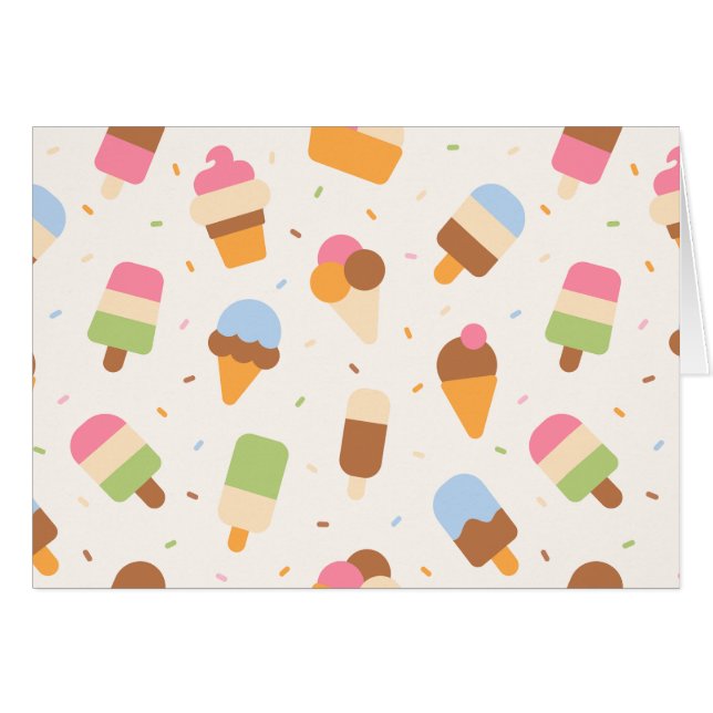 Ice Cream Pattern, Ice Cream Cone, Ice Popsicle (Front Horizontal)