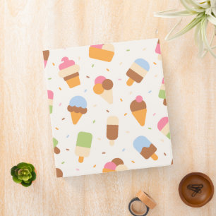 Ice Cream Pattern, Ice Cream Cone, Ice Popsicle Binder