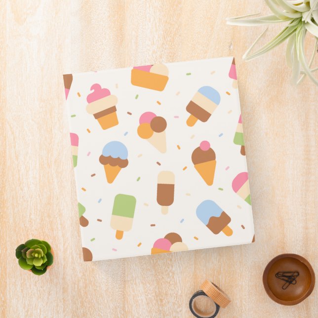 Ice Cream Pattern, Ice Cream Cone, Ice Popsicle Binder (In Situ)