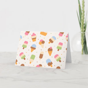 Ice Cream Pattern, Ice Cream Cone, Ice Popsicle Card