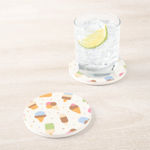Ice Cream Pattern, Ice Cream Cone, Ice Popsicle Coaster