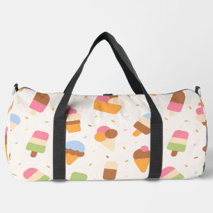 Ice Cream Pattern, Ice Cream Cone, Ice Popsicle Duffle Bag
