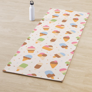 Ice Cream Pattern, Ice Cream Cone, Ice Popsicle Yoga Mat
