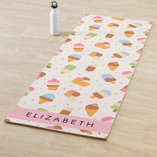 Ice Cream Pattern, Ice Cream Cone, Your Name Yoga Mat