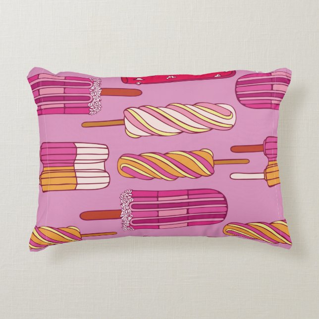 Ice cream pattern,illustration.  accent pillow (Front)