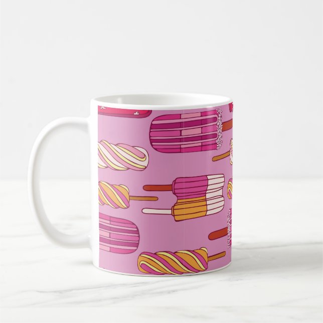Ice cream pattern,illustration.  coffee mug (Left)