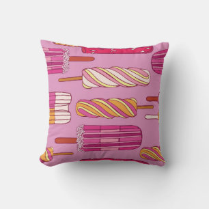 Ice cream pattern,illustration. throw pillow