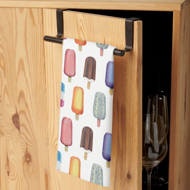 Ice Cream Pattern Kitchen Towel (Thirds Fold)