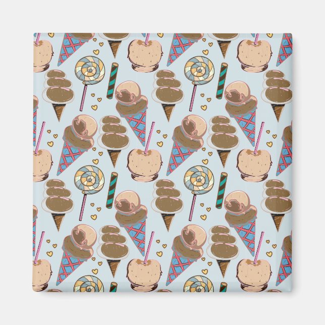 Ice cream pattern | Lollies pattern | lollipop 25 Magnet (Front)