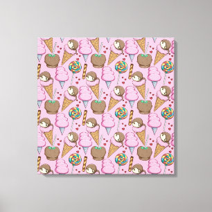 Ice cream pattern Lollies pattern lollipop 26 Canvas Print