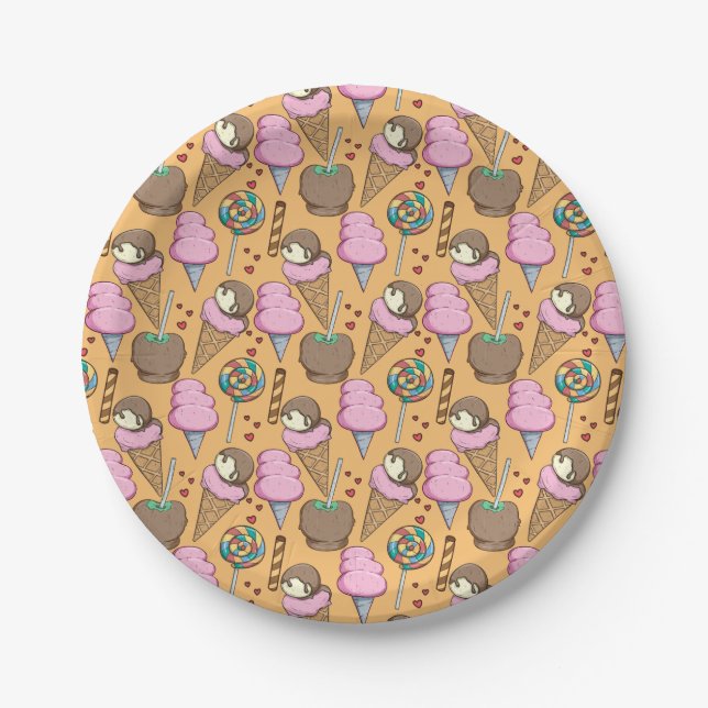 Ice cream pattern | Lollies pattern | lollipop 26 Paper Plate (Front)