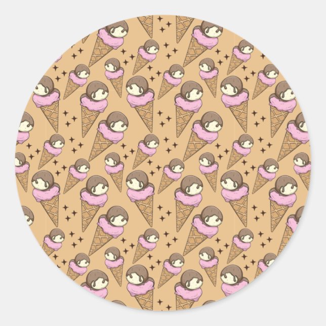 Ice cream pattern | Lollies pattern | lollipop 27 Classic Round Sticker (Front)