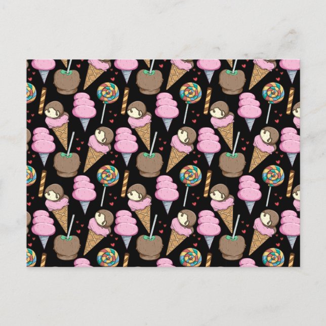 Ice cream pattern | Lollies pattern | lollipop 28 Postcard (Front)