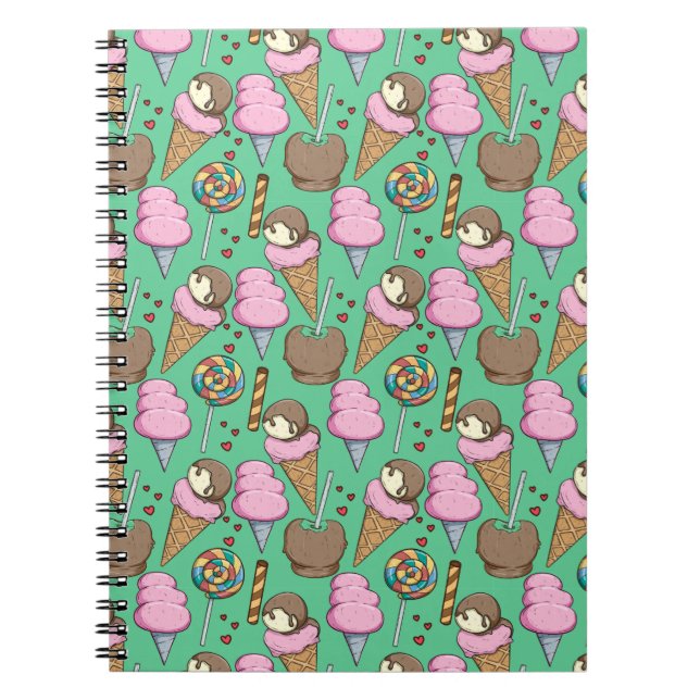 Ice cream pattern | Lollies pattern | lollipop 29 Notebook (Front)