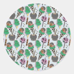 Ice cream pattern Lollies pattern lollipop 30 Classic Round Sticker
