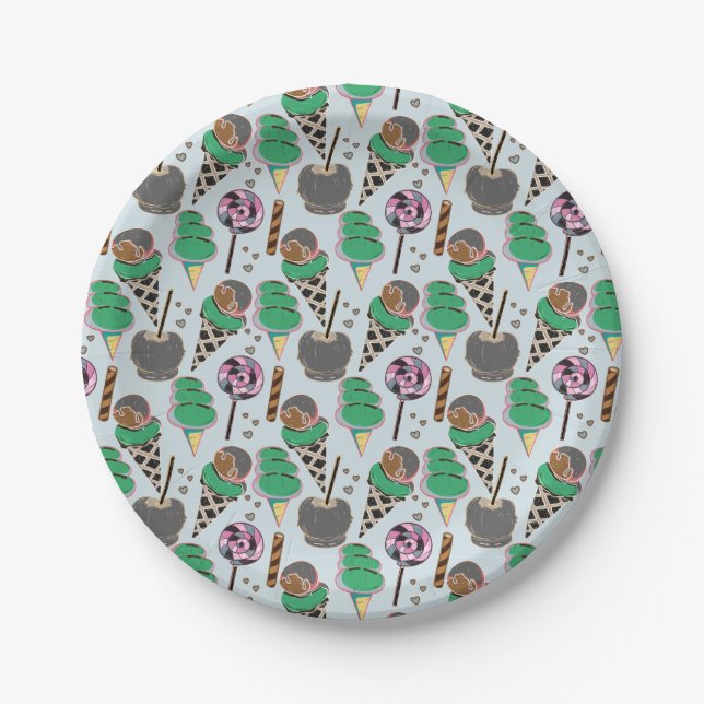 Ice cream pattern | Lollies pattern | lollipop 30 Paper Plate (Front)