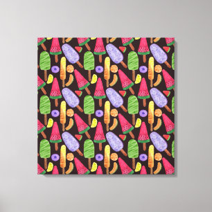 Ice cream pattern   Lollies pattern   lollipop 4 Canvas Print