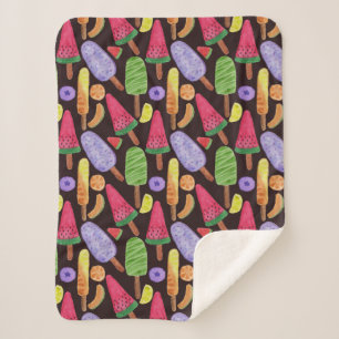 Ice cream pattern Lollies pattern lollipop 4 Sherpa Blanket