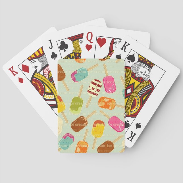 Ice Cream Pattern Playing Cards (Back)