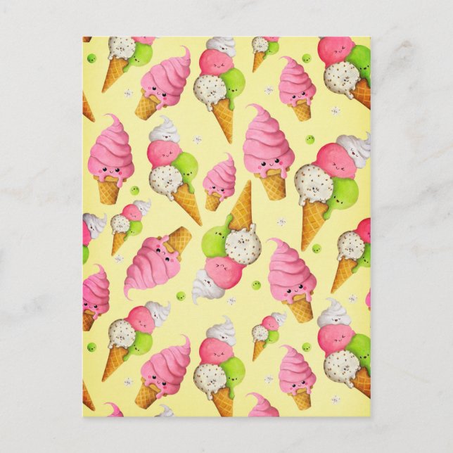 Ice Cream Pattern Postcard (Front)