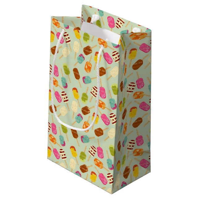 Ice Cream Pattern Small Gift Bag (Back Angled)