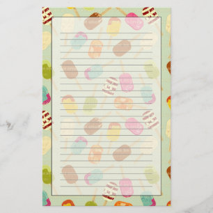 Ice Cream Pattern Stationery