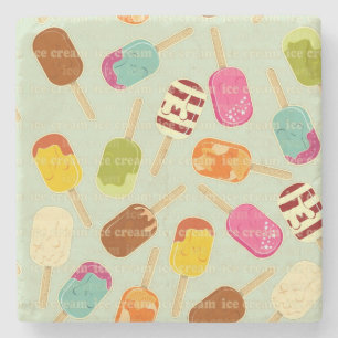 Ice Cream Pattern Stone Coaster