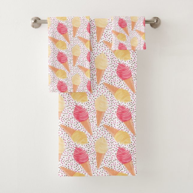 Ice Cream Pattern towel set (Insitu)