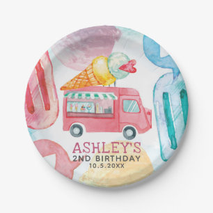Ice Cream Personalized Party Paper Plate