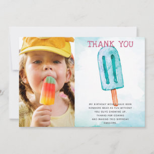 Ice Cream Photo Birthday Thank You Card