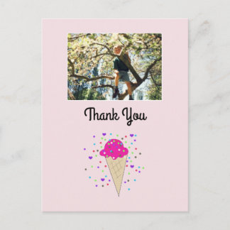 Ice Cream Photo Thank You Postcard