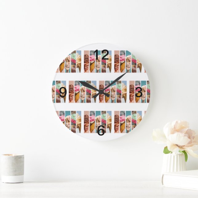 ice cream photos large clock (Home)