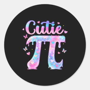 Ice Cream Pi Day Cute Math Teacher Dripping Ice Cr Classic Round Sticker