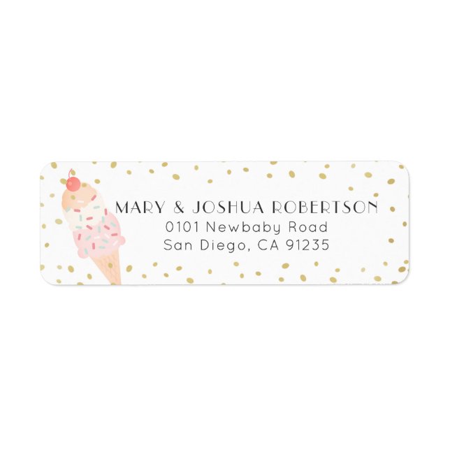 Ice Cream Pink Address Label (Front)