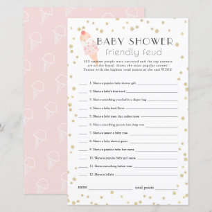 Ice Cream Pink Baby Shower Family Friendly Feud